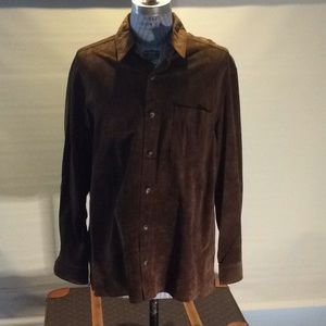 Orvis Brown Suede leather shirt jacket. Like New!